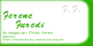 ferenc furedi business card